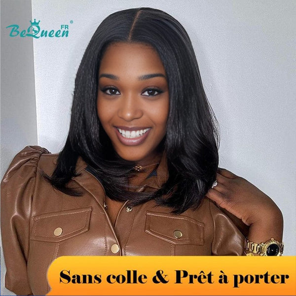 BeQueen "Sonia" Perruque Customisée Bob Lisse 14 pouces Prêt à porter Sans Colle 4X4