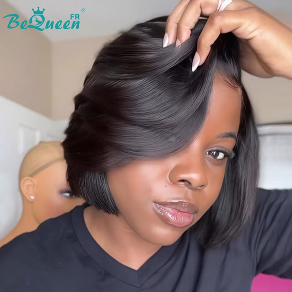 BeQueen "Sonia" Custom Wig Bob Straight Layered Ready to Wear Glueless 13X4 8 inches