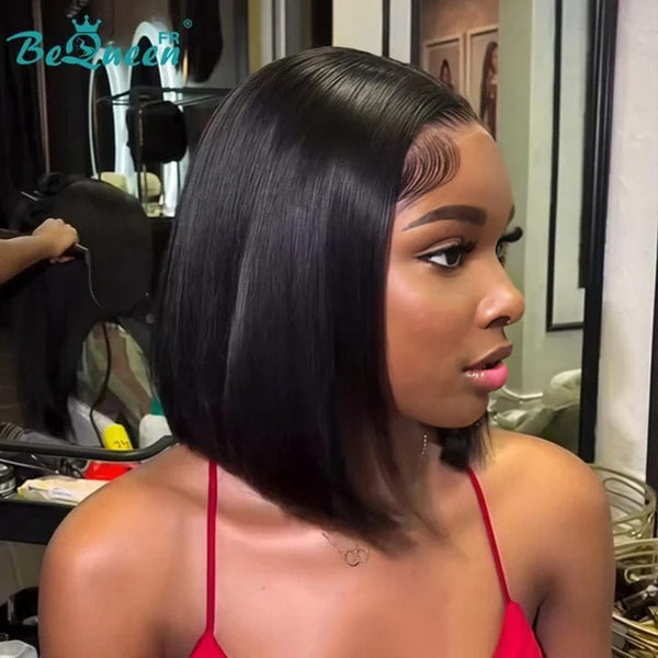 BeQueen "Sonia" Perruque Customisée Bob Lisse Prêt à porter Sans Colle 13X4 8 pouces style 4