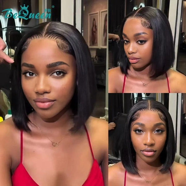 BeQueen "Sonia" Perruque Customisée Bob Lisse Prêt à porter Sans Colle 13X4 8 pouces style 4