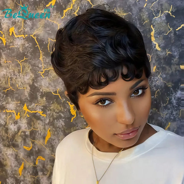 BeQueen „Addi“ Custom Bob Afro Curly Perücke, fertig zum Tragen, ohne Kleber, 13 x 4 cm 