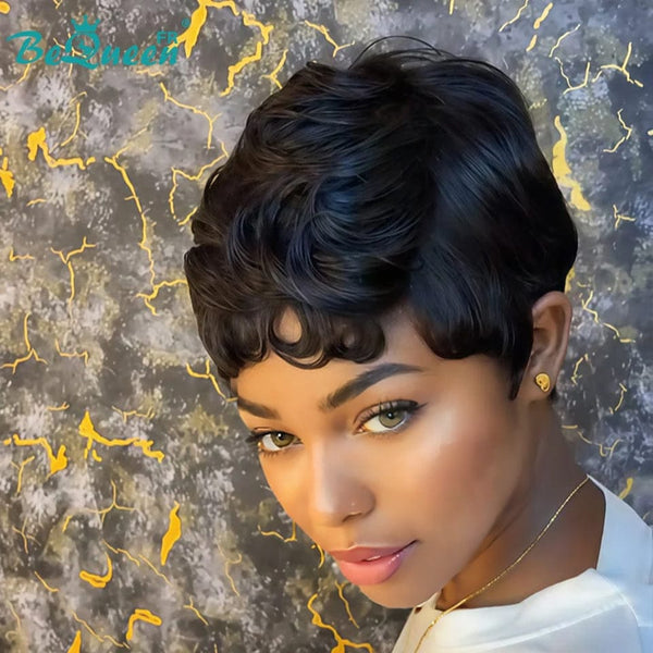 BeQueen „Addi“ Custom Bob Afro Curly Perücke, fertig zum Tragen, ohne Kleber, 13 x 4 cm 