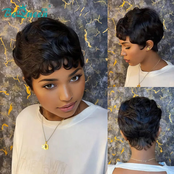 BeQueen „Addi“ Custom Bob Afro Curly Perücke, fertig zum Tragen, ohne Kleber, 13 x 4 cm 