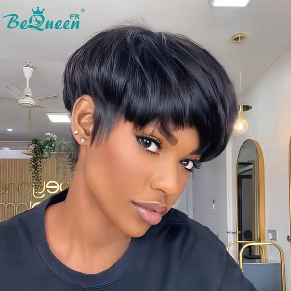 BeQueen "Sue" Pixie-Perücke glatt in Schichten ohne Kleber natürlicher Stil 6