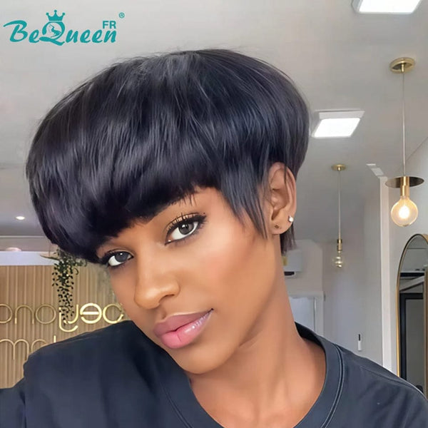 BeQueen "Sue" Pixie-Perücke glatt in Schichten ohne Kleber natürlicher Stil 6
