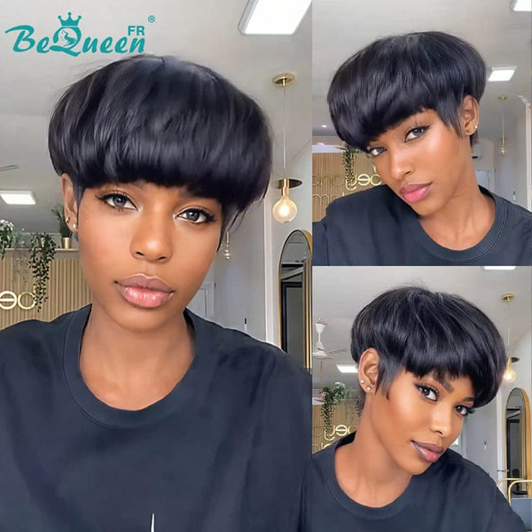 BeQueen "Sue" Pixie-Perücke glatt in Schichten ohne Kleber natürlicher Stil 6