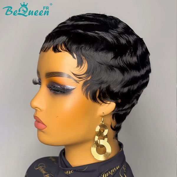 BeQueen  "suey" Perruques Pixie Lisse Courte à la machine style 12