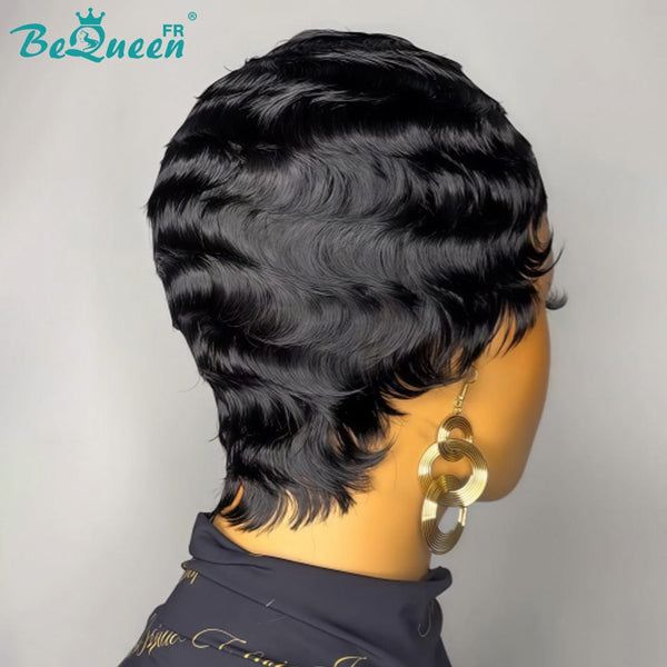 BeQueen  "suey" Perruques Pixie Lisse Courte à la machine style 12