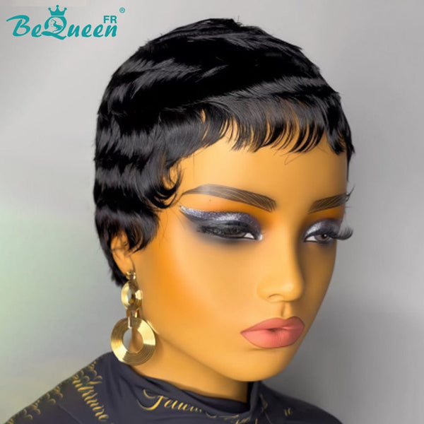 BeQueen  "suey" Perruques Pixie Lisse Courte à la machine style 12