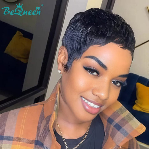 BeQueen  "suey" Perruques Pixie Lisse Courte à la machine style 7