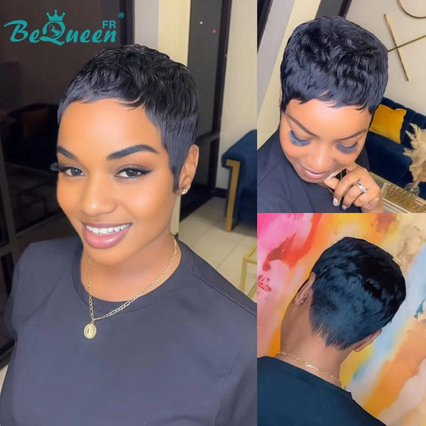 BeQueen  "suey" Perruques Pixie Lisse Courte à la machine style 7