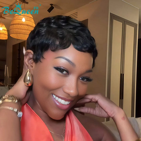 BeQueen  "suey" Perruques Pixie Lisse Courte à la machine style 8