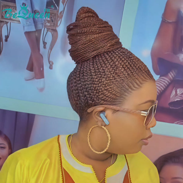 BeQueen “Thata” Long Brown Full Lace Glueless Braided Wig
