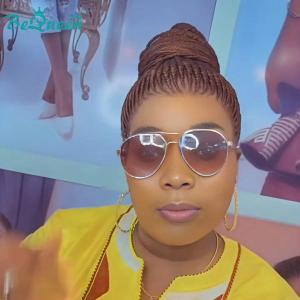 BeQueen “Thata” Long Brown Full Lace Glueless Braided Wig