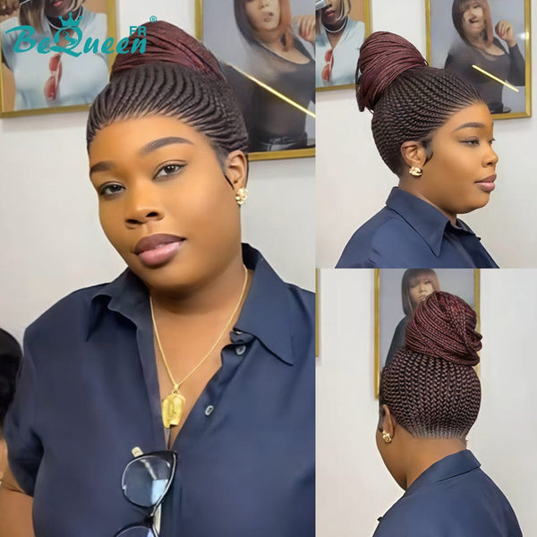 BeQueen “Thata” Long Red Color Full Lace Glueless Braided Wig