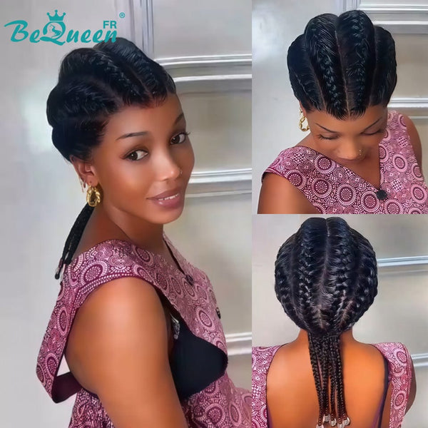 BeQueen “Trise" Perruque avec Tresse longue avec frontale lace  16 pouces