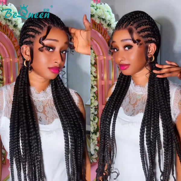 BeQueen "Tesi" Peruca com Trança frontal longa em renda com acessórios para cabelo