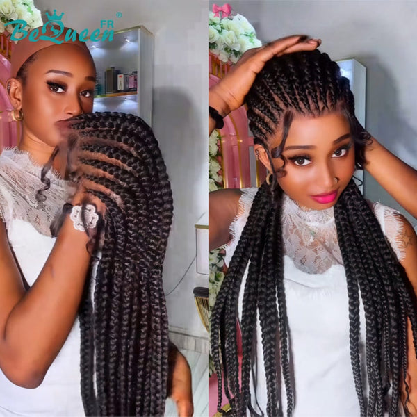 BeQueen "Tesi" Peruca com Trança frontal longa em renda com acessórios para cabelo