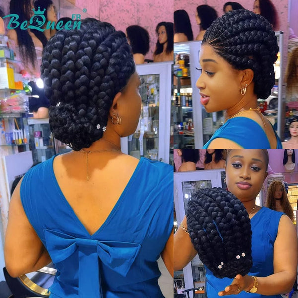 BeQueen „Ullo" Vollspitzen-Perücke mit Pixie-Zopf ohne Kleber