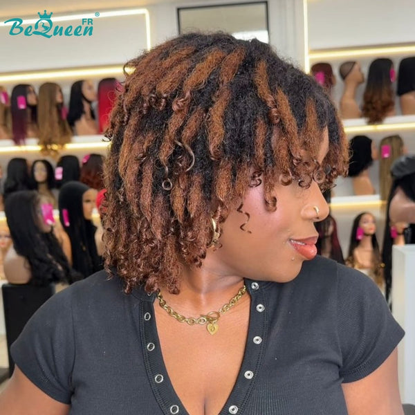 BeQueen “Unelle" Pixie Wig with Twist Braid, Glue-Free Lace Front, Style 4