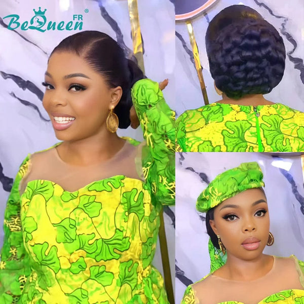 BeQueen „Telly“ Schwarze Hochzeitsperücke mit Chignon und Spitzenfrontal 13x4 