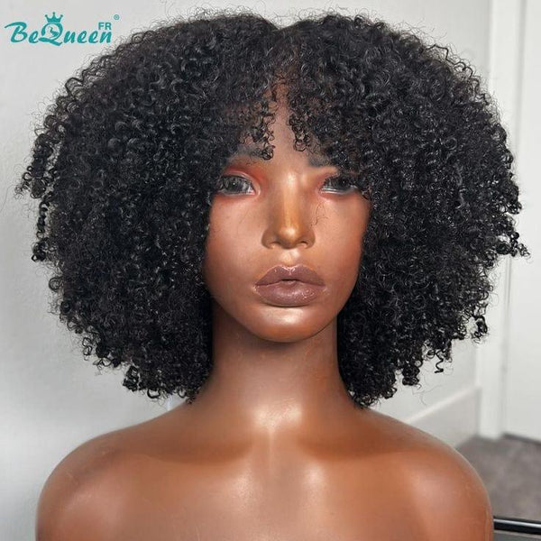 BeQueen "Yaya" Perruque Bob avec frange Afro Curly Sans colle perruque naturelle