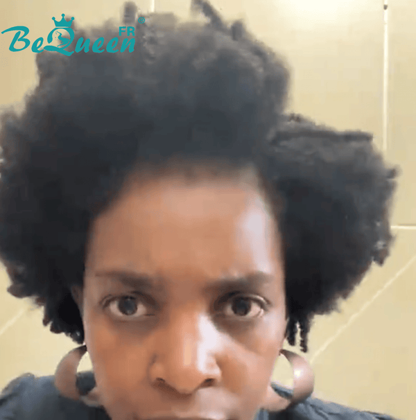 BeQueen "Yaya" Perruque Bob avec frange Afro Curly Sans colle perruque naturelle avec lace frontale sans colle