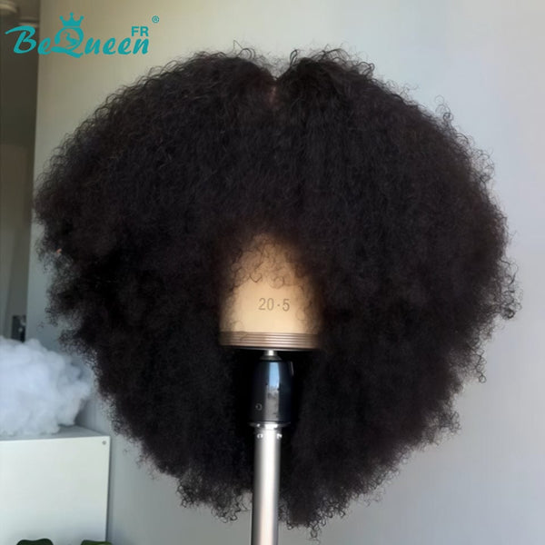 BeQueen "Yaya" Bob Wig with Bangs Afro Curly Glueless Natural Wig