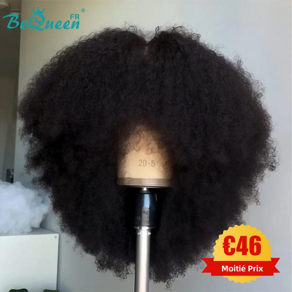 BeQueen „Addi“ Custom Bob Afro Curly Perücke, fertig zum Tragen, ohne Kleber, 13 x 4 cm 