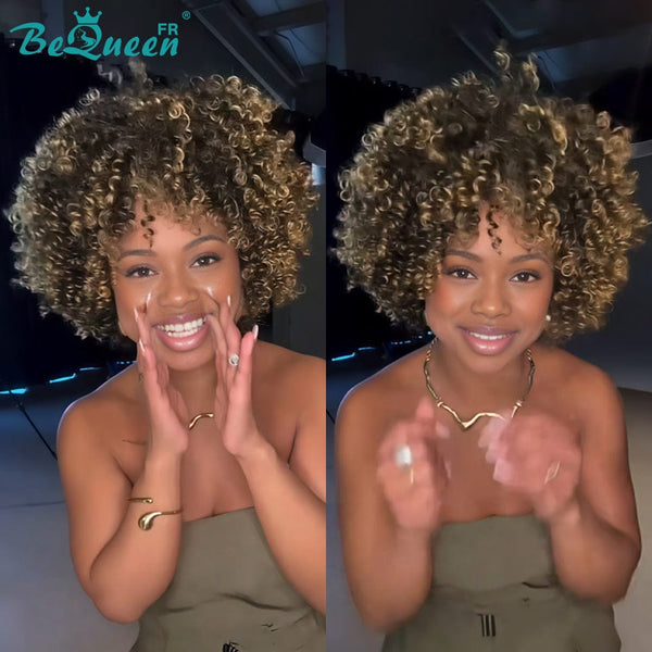 BeQueen „Zoé“ Pixie-Perücke ohne Lace Farbe Schwarz Afro-Curl