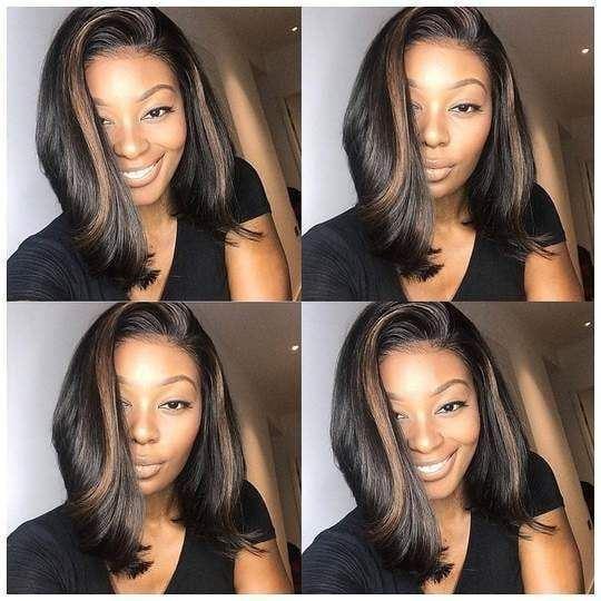BeQueen 13x4 Lace-Front-Perücke/4x4-Spitzenverschluss, Bob, Highlight, glattes Haar, gemischte Farbe 