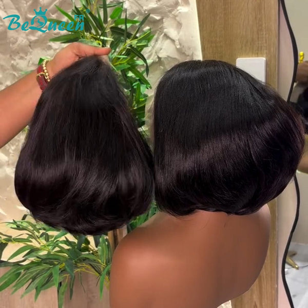 Königin Perücke „coco“ Pixie Noir Mix Braun Lockig Klebefrei Wellig Fertig zu tragen 100% menschliche Haare
