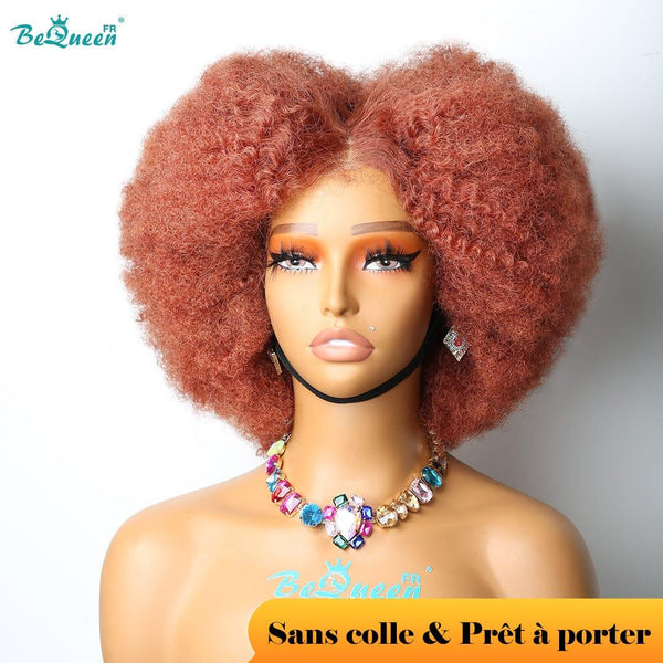 BeQueen "Addi" Perruque Customisée Bob Afro Curly Prêt à porter Sans Colle 13X4
