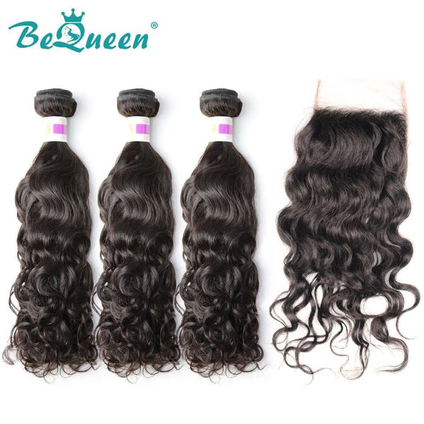 【Bequeen】10A Eurasian 100% Virgin Hair Water Wave Hair bundles with Closure/Frontal Deal - Bequeen Office Store