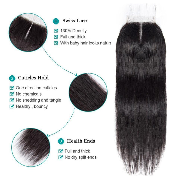 BeQueen Hair Weaving Packages Smooth Brazilian Virgin Hair 100% with Closure/Frontal 10A 