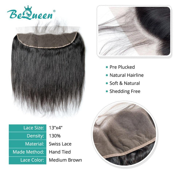 BeQueen Hair Weaving Packages Smooth Brazilian Virgin Hair 100% with Closure/Frontal 10A 