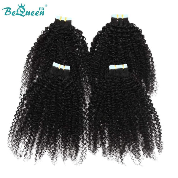 BeQueen 40 Pièces d'Extensions Tape Ins Crochet Cheveux Afro curly 100g par paquet