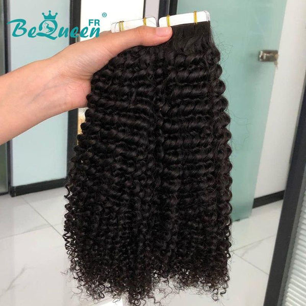 BeQueen Twenty Pieces of Curly Wave Tape Ins Extensions 40 Pack