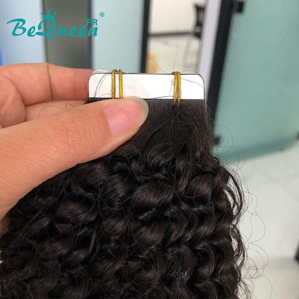 BeQueen Twenty Pieces of Curly Wave Tape Ins Extensions 40 Pack