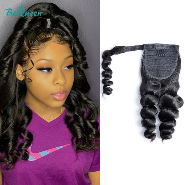 BeQueen Extensions Clip Ins Loose Wave Wrap Around Ponytail