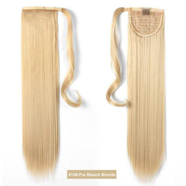 BeQueen Extensiones Cola Cabello Liso de Color 100% Cabello Humano con Cola de Caballo