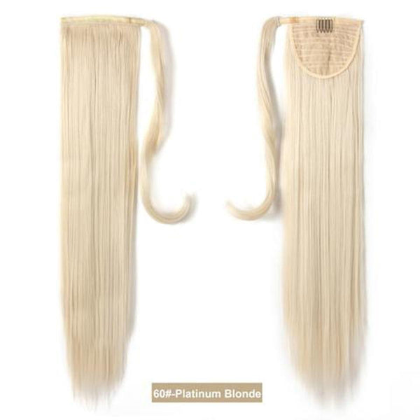 BeQueen Extensiones Cola Cabello Liso de Color 100% Cabello Humano con Cola de Caballo