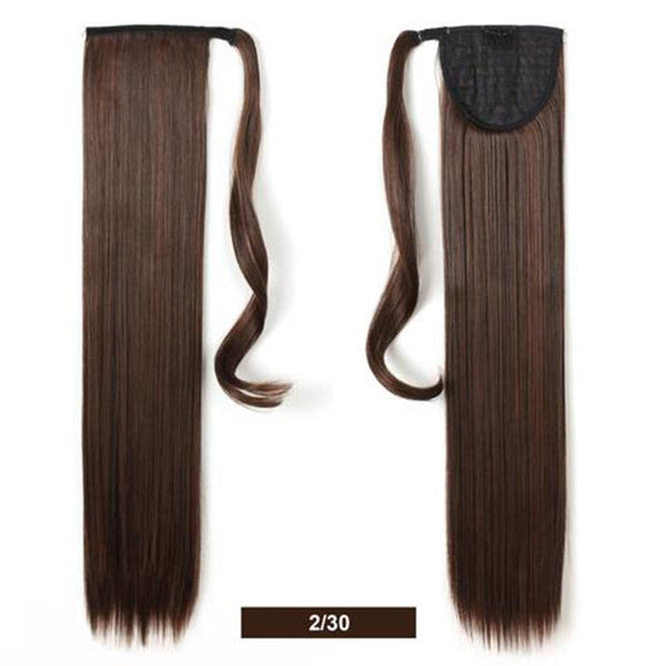 BeQueen Extensiones Cola Cabello Liso de Color 100% Cabello Humano con Cola de Caballo