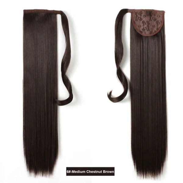 BeQueen Extensiones Cola Cabello Liso de Color 100% Cabello Humano con Cola de Caballo