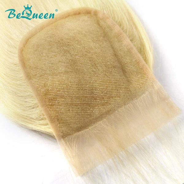 BeQueen 4x4 Sheer Lace Closure Straight Hair 100% Human Hair Blonde #613 