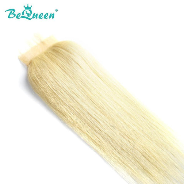 BeQueen 4x4 Sheer Lace Closure Straight Hair 100% Human Hair Blonde #613 