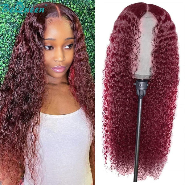 BeQueen „Cloris“ lange burgunderrote Perücke mit 4*4-Spitzenverschluss 