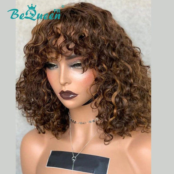 BeQueen Perruque "Clare" Deep wave Marron mix Miel Prix En Gros