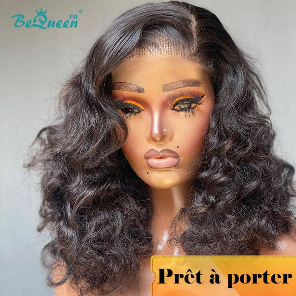 BeQueen „Vera“ individuelle Perücke, Bob, natürliche Welle, tragefertig, klebefrei, 4 x 4 