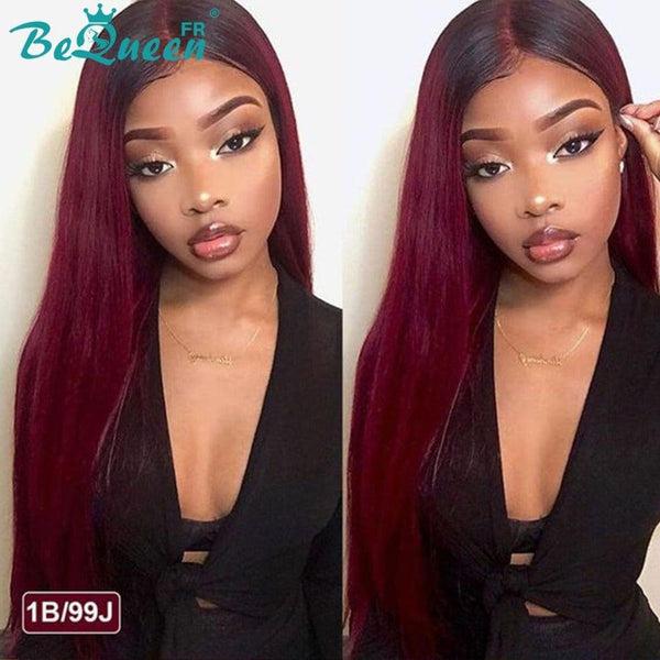 BeQueen Long Burgundy Red and Black Closure Wig CRAZY Low Price